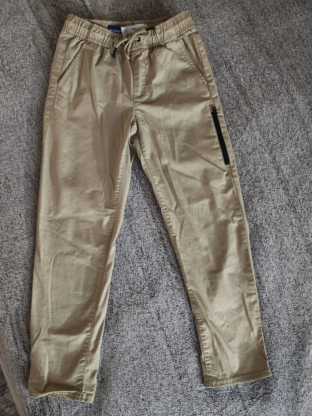 Old Navy Tech Taper Quick Dry Jogger Pants Boys Medium 8 Khaki Pull-On